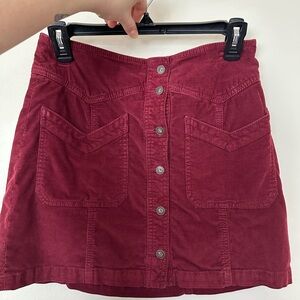 Free People Red Corduroy Mini Skirt